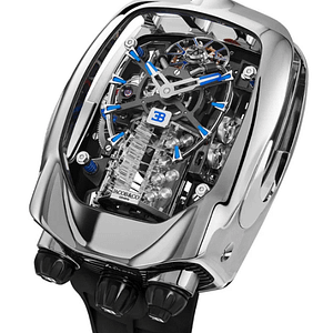 Bugatti Chiron Tourbillon Silver Dial Watch